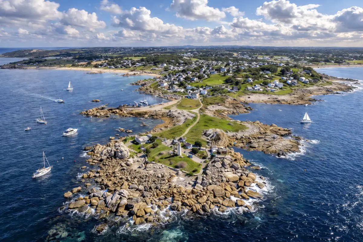 Vue sur la ville de Trégunc, proche du camping et du littoral